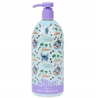 Kosmetyki kąpielowe dla dzieci - Żel pod prysznic i mydło do kąpieli z pompką 2 w 1 wegański Stitch 1L XXL - miniaturka - grafika 1