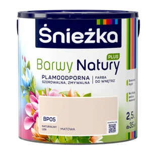Farba lateksowa Barwy Natury PLUS TESTER naturalny len BP05 2,5 l Śnieżka - Farby wewnętrzne - miniaturka - grafika 1