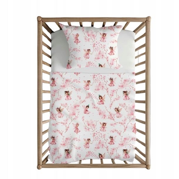 Pościel Dziecięca 90x120 + 40x60 Calineczka Róż Polski Producent