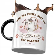 Kubki - Kubek Czarny z Pieskiem Psem Słodki na Prezent z Nadrukiem ze Zdjęciem + Opakowanie na prezent (wzór 02) - miniaturka - grafika 1