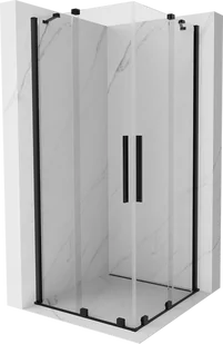 Mexen Velar Duo kabina prysznicowa rozsuwana 80x80 cm, transparent, czarna - 871-080-080-02-70 - Kabiny prysznicowe - miniaturka - grafika 1