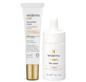 Zestawy kosmetyków damskich - Sesderma Zestaw: Exoses Eliksir do twarzy 30ml + C-Vit Krem kontur oczu 15ml - miniaturka - grafika 1