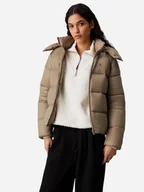 Kurtki damskie - Kurtka zimowa damska krótka Calvin Klein J20J223571-PAV S Jasnobrązowa (8720639432103) - miniaturka - grafika 1
