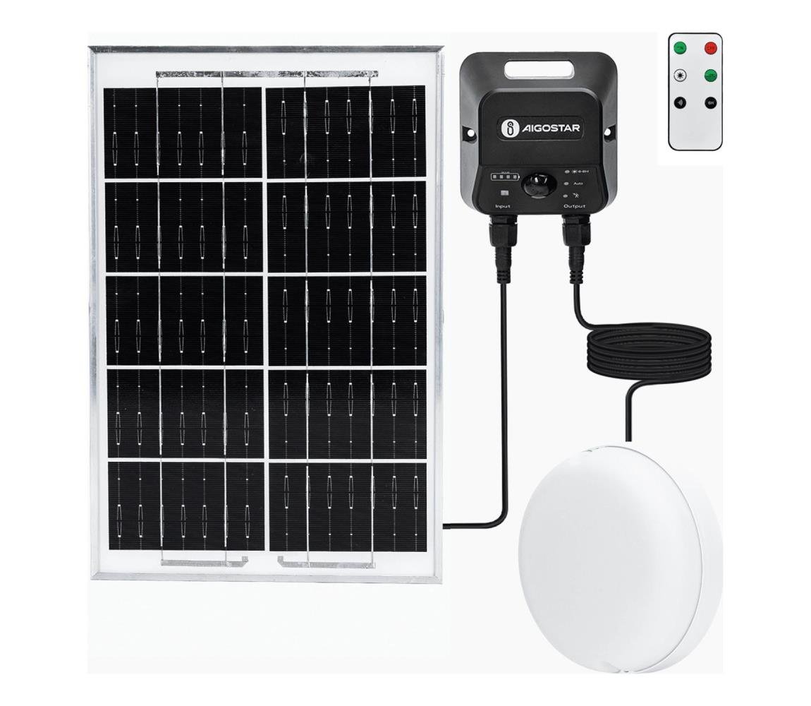 Aigostar - Solarna lampa sufitowa LED z czujnikiem LED/3,7V 6000 mAh IP65 + pilot