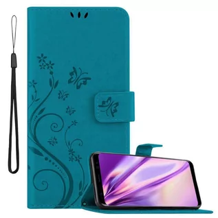 Portfele - Pokrowiec Do Samsung Galaxy S8 PLUS w Etui NIEBIESKI KWIATOWY  Kwiaty Portfel Obudowa Case Cover Cadorabo - grafika 1