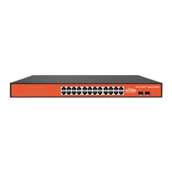 Switche - Wi-Tek WI-SG124F łącza sieciowe Nie zarządzany Gigabit Ethernet (10/100/1000) Czarny, Pomarańczowy WI-SG124F - miniaturka - grafika 1
