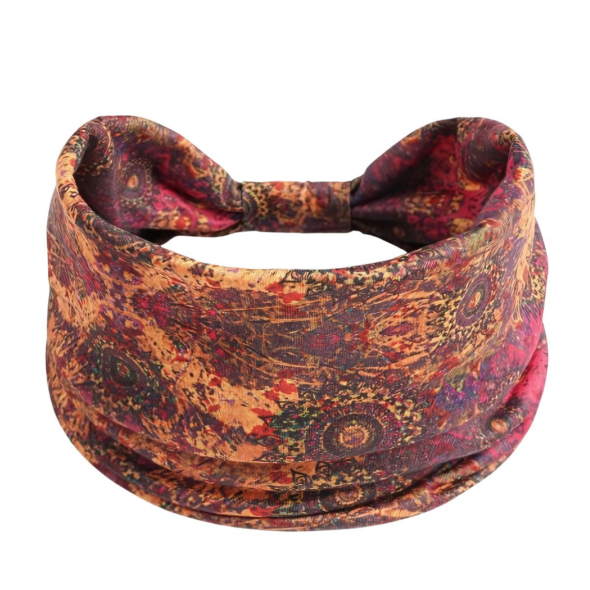 Opaska do Włosów Czerwona Turban na Głowę Szeroka Elastyczna MIŁA W DOTYKU