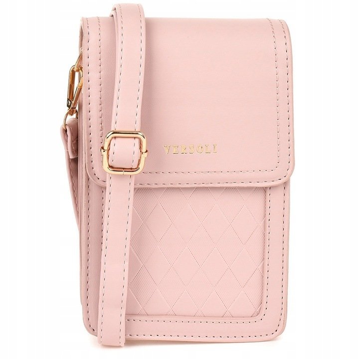 Torebka Kopertówka Etui Na Telefon Portfel Mini Listonoszka Różowy