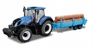 Samochody i pojazdy dla dzieci - Traktor NEW HOLLAND T7.315 przyczepka 1:32 Bburago - miniaturka - grafika 1