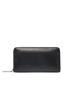 Calvin Klein Duży Portfel Damski Embossed Logo Large Zip Around K60K612952 Czarny - Portfele - miniaturka - grafika 1