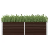 Donice - vidaXL Donica ogrodowa, brązowa, 160 x 40 x 45 cm, galwanizowana stal - miniaturka - grafika 1