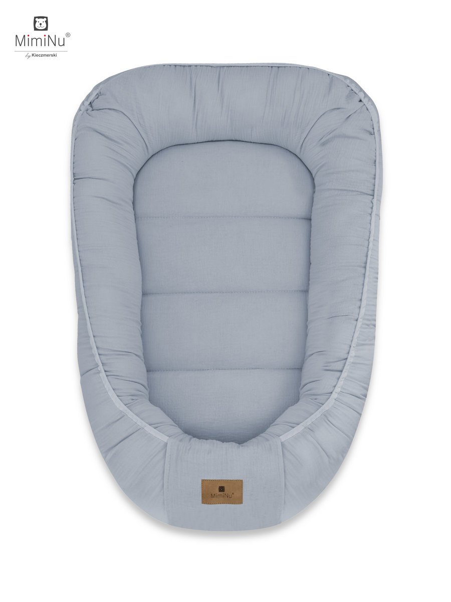 KIECZMERSKI Kokon niemowlęcy MUŚLIN BAWEŁNIANY jeans bawełna 100%