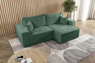 Narożniki - Sofa w kształcie L BOHOO narożnik tkanina Raven jasnozielony prawy - miniaturka - grafika 1