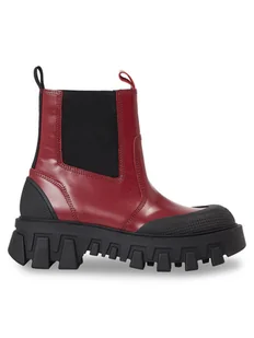 Tommy Jeans Sztyblety Tjw Chunky Chelsea Mix Material EN0EN02375 Czerwony - Botki damskie - miniaturka - grafika 1