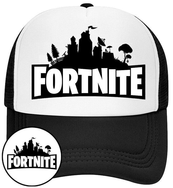 Czapka z Daszkiem Fortnite Czarna z Nadrukiem Na Lato Siatka Bejsbolówka