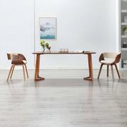 Krzesła - vidaXL Krzesło jadalniane z drewnianą ramą, kremowe, sztuczna skóra - miniaturka - grafika 1
