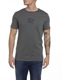 Replay Męski T-shirt M6564B.000.2660, 596 Cold Grey, XXL - Koszulki męskie - miniaturka - grafika 1