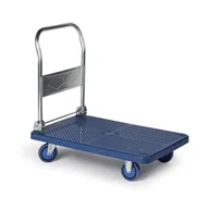 Wózki magazynowe - B2B Partner Wózek platformowy ze składaną rączką, 900 x 600 mm, nośność 300 kg 494026 - miniaturka - grafika 1