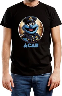 T-SHIRT MĘSKI DLA KIBICA HOOLS ACAB ŚMIESZNA KOSZULKA CZARNA R-3XL A334 - Koszulki męskie - miniaturka - grafika 1