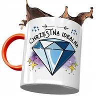 Kubki - Kubek Pomarańczowy Dla Chrzestnej na Urodziny z Nadrukiem ze Zdjęciem + Opakowanie na prezent (wzór 03) - miniaturka - grafika 1