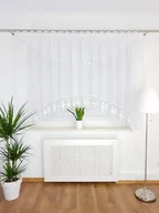 Firany - Firana z lambrekinem zdobiona białym haftem, nowoczesne firanki do pokoju - miniaturka - grafika 1