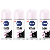 Dezodoranty i antyperspiranty męskie - Nivea BLACK&WHITE INVISIBLE CLEAR ANTYPERSPIRANT ROLL ON 4x50ML - miniaturka - grafika 1