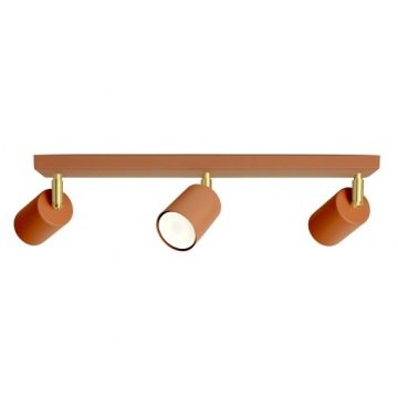Lampa Sufitowa Plafon Listwa 3xGU10 Czerwona Terakota Ceglana Złota Ruchoma