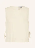 Koszulki i topy damskie - Neo Noir Top Svetlana Z Lnem beige - miniaturka - grafika 1