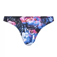 Majtki damskie - bruno banani stringi męskie Primrose, czarny/fioletowy/różowy nadruk, XL - miniaturka - grafika 1