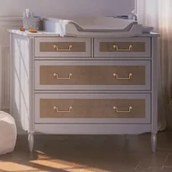 Komody dla dzieci - Komoda jasno szara z rattanem Lune Hermione - miniaturka - grafika 1