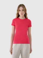 Koszulki i topy damskie - 4F T-shirt slim z modalem damski 4FWSS25TTSHF1995-54S Różowy Roz. XS - miniaturka - grafika 1