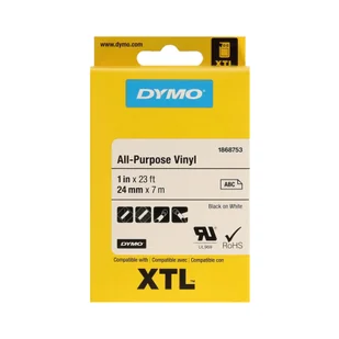 Dymo XTL All Purpose Tape Vinyl 24 mm x 7 m black to white 1868753 - Taśmy do drukarek barwiące - miniaturka - grafika 4