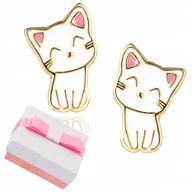 Biżuteria dla dzieci - Srebrne kolczyki dla dziewczynki dzieci kotki wkrętki srebro pozłacane - miniaturka - grafika 1