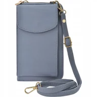 Torebki damskie - Mała Damska Torebka Listonoszka 2w1 Na Telefon Portfel Kopertówka Z Paskiem - miniaturka - grafika 1