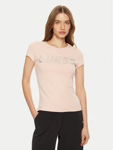 Guess T-Shirt V4BI16 KCIV1 Różowy Regular Fit - Koszulki i topy damskie - miniaturka - grafika 1