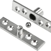 Zawiasy, okucia i inne akcesoria - Zestaw 2 zawiasów obrotowych 360° ze stali nierdzewnej do drzwi ukrytych, 100 mm x 23,7 mm - miniaturka - grafika 1