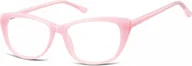 Okulary korekcyjne, oprawki, szkła - Sunoptic Okulary oprawki korekcyjne Kocie Oczy zerówki CP129B różowe - miniaturka - grafika 1