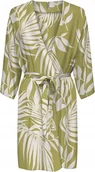 Sukienki - ONLY SUKIENKA KOPERTOWA Z PASKIEM WZÓR LIŚCIE ZIELONA XL 6BA - miniaturka - grafika 1