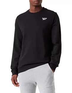 Bluzy męskie - Reebok Męska bluza z lewej klatki piersiowej, czarna, XL, Czarny, XL - grafika 1
