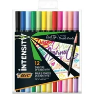 Przybory szkolne - Pisak dwustronny Intensity Dual Tip 12 kolorów BIC - miniaturka - grafika 1