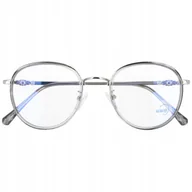 Okulary korekcyjne, oprawki, szkła - Okulary Lenonki filtr światła niebieskiego BLUE LIGHT do komputera zerówki 2548-2 srebrno-szare - miniaturka - grafika 1