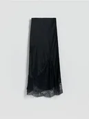 Spódnice - Reserved - Spódnica maxi z koronkowymi wstawkami - czarny - miniaturka - grafika 1