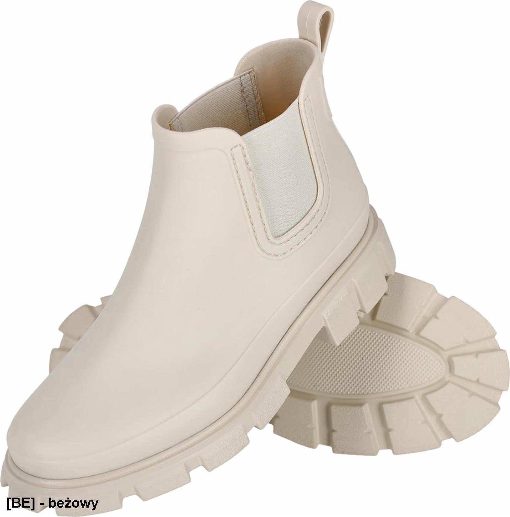 R.E.I.S. BALLURE - Buty wysokie, damskie wciągane z PCV z elastyczną wstawką kalosze typu sztyblety sięgają za kostkę 41