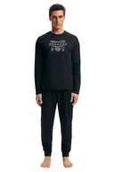 Piżamy męskie - Piżama męska Loger 43469 czarna - miniaturka - grafika 1