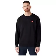 Bluzy męskie - Wrangler Męska bluza Sign Off Crew, Real Black, M - miniaturka - grafika 1