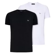 Koszulki męskie - Emporio Armani T-shirt męski (2 sztuki), czarny/biały, XL - miniaturka - grafika 1