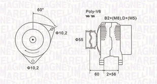MAGNETI MARELLI Alternator 063731577010 063731577010 - Alternatory - miniaturka - grafika 1