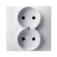 Gniazdka elektryczne - Ospel Szafir biały - Gniazdo podwójne kompletne z ramką GP-2Z/00 - miniaturka - grafika 1