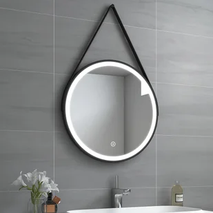 EMKE lustro łazienkowe z oświetleniem LED lustro okrągłe średnica 60cm lustro łazienkowe włącznik dotykowy zimna biel lustro podświetlane IP44 - Lustra - miniaturka - grafika 1
