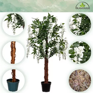 SZTUCZNE DRZEWO WISTERIA GLICYNIA BIAŁA 120 CM - Sztuczne drzewka - miniaturka - grafika 4